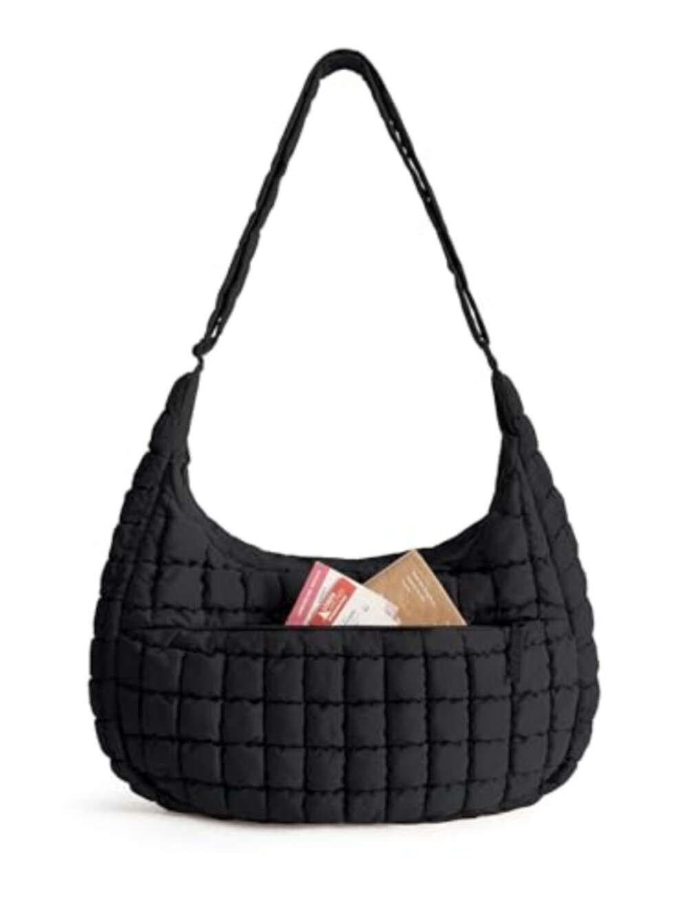 Quilted Puffy Crossbody Bag 20L Laptop Sleeve Adjustable Unisex Travel